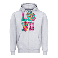 Heather Grey love with nail elements bbs Zipper Hoodie - BundleAndBundleShop
