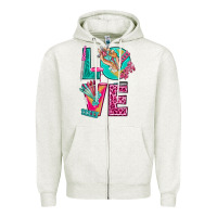 Oatmeal Heather love with nail elements bbs Zipper Hoodie - BundleAndBundleShop