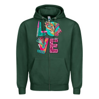 Sports Green love with nail elements bbs Zipper Hoodie - BundleAndBundleShop