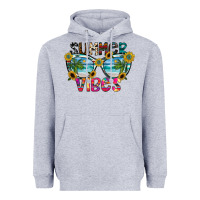 Heather Grey Summer Vibes Heavyweight Hoodie - CowhideDigitalArt