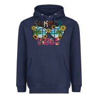Navy Summer Vibes Heavyweight Hoodie - CowhideDigitalArt