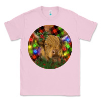 Bubblegum Pink Brown Cow Christmas Classic Tee - RanaPortraitStore