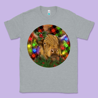 Brown Cow Christmas Classic Tee Designed By Ranaportraitstore