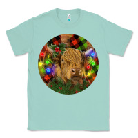 Seafoam Brown Cow Christmas Classic Tee - RanaPortraitStore