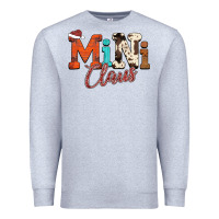 Heather Grey Mini Claus Premium Sweatshirt - CowhideDigitalArt