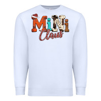 White Mini Claus Premium Sweatshirt - CowhideDigitalArt