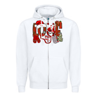 White christmas love nurse bbs Zipper Hoodie - BundleAndBundleShop