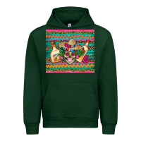 Forest Green mexican tequila skull roses cactus sombrero Urban Hoodie - Artiststas