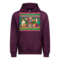 Mauve Wine mexican tequila skull roses cactus sombrero Urban Hoodie - Artiststas