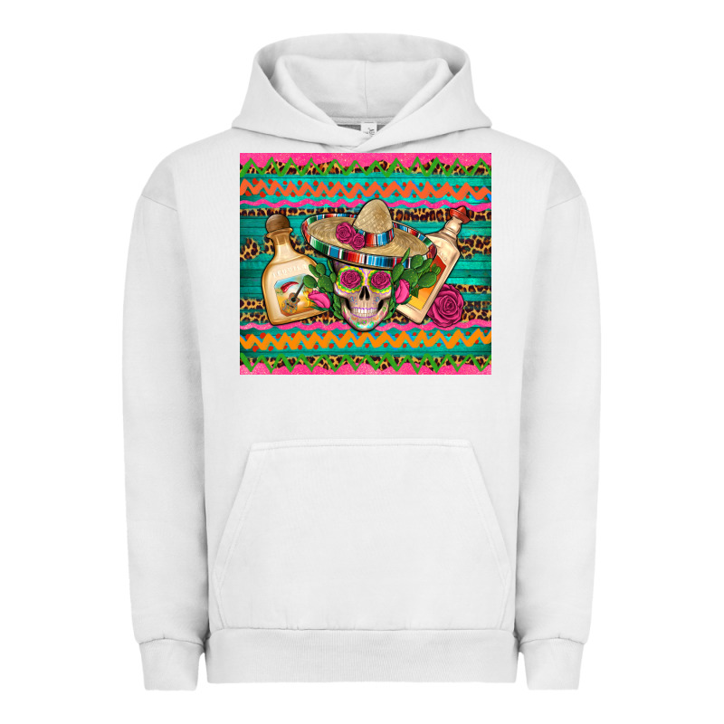 Mexican Tequila Skull Roses Cactus Sombrero Urban Hoodie by Artiststas | Teevron