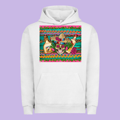 Mexican Tequila Skull Roses Cactus Sombrero Urban Hoodie Designed By Artiststas