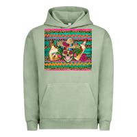 Pigment Oil Green mexican tequila skull roses cactus sombrero Urban Hoodie - Artiststas