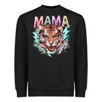 Black Mama tiger lightning bolt Heavyweight Sweatshirt - HowdyJamesFarm