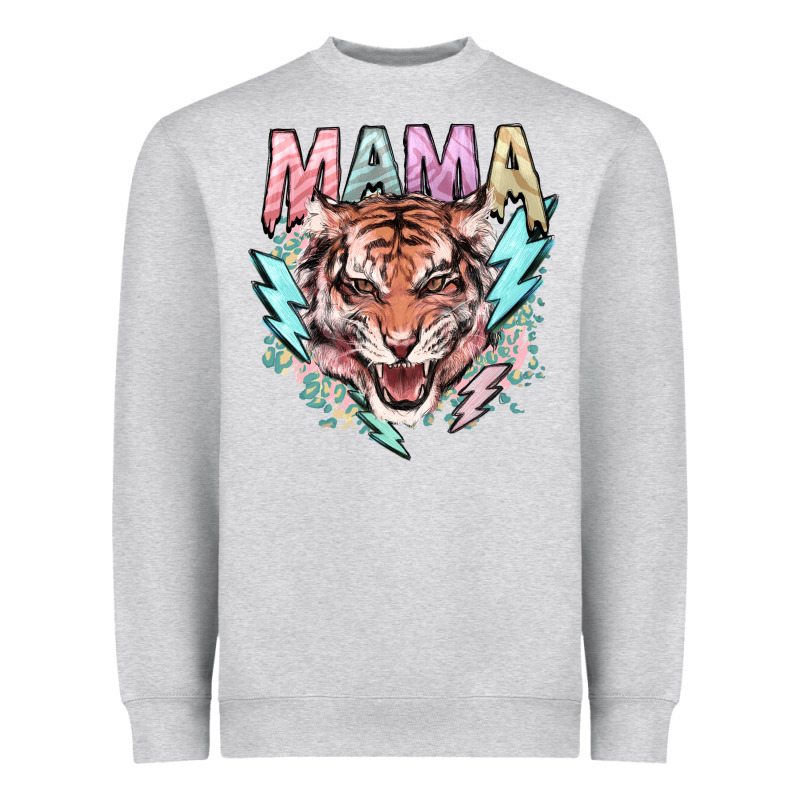 Mama Tiger Lightning Bolt Heavyweight Sweatshirt by HowdyJamesFarm | Teevron
