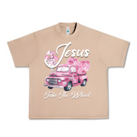 Burro Leopard Floral Pink Car Jesus Take The Wheel Urban Heavy Tee - Bettercallsaul