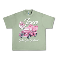 Oil Green Leopard Floral Pink Car Jesus Take The Wheel Urban Heavy Tee - Bettercallsaul