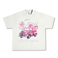 Pistachio Leopard Floral Pink Car Jesus Take The Wheel Urban Heavy Tee - Bettercallsaul