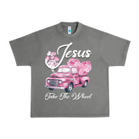 Tornado Leopard Floral Pink Car Jesus Take The Wheel Urban Heavy Tee - Bettercallsaul