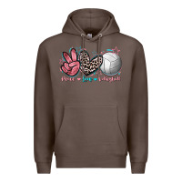 Coffee Peace Love Volleyball Premium Hoodie - FaDigitalArtStudio