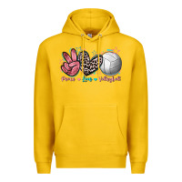 Lemon Peace Love Volleyball Premium Hoodie - FaDigitalArtStudio