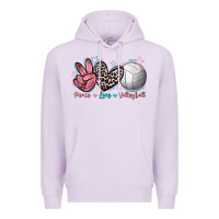 Lilac Peace Love Volleyball Premium Hoodie - FaDigitalArtStudio