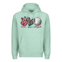 Seafoam Peace Love Volleyball Premium Hoodie - FaDigitalArtStudio