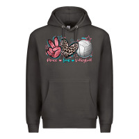 Smoke Peace Love Volleyball Premium Hoodie - FaDigitalArtStudio