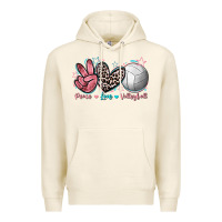 Tofu Peace Love Volleyball Premium Hoodie - FaDigitalArtStudio