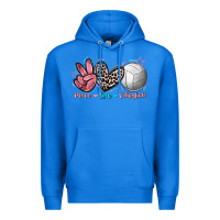 True Royal Peace Love Volleyball Premium Hoodie - FaDigitalArtStudio