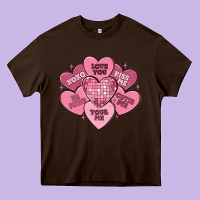 Valentines Conversation Hearts Heavy Core Tee Designed By Maliassmallbusiness
