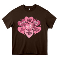 Chocolate Brown valentines conversation hearts Heavy Core Tee - MaliasSmallBusiness