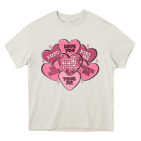Cream valentines conversation hearts Heavy Core Tee - MaliasSmallBusiness