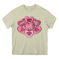 Mossy valentines conversation hearts Heavy Core Tee - MaliasSmallBusiness