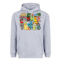 Heather Grey Summer Vibes Heavyweight Hoodie - CowhideDigitalArt