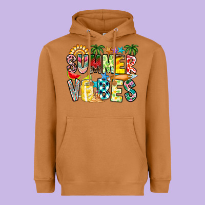 Summer Vibes Heavyweight Hoodie Designed By Cowhidedigitalart