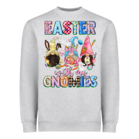 Heather Grey Easter with my gnomies  Easter Day Heavyweight Sweatshirt - CowGirlArtShop