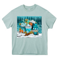 Arona winter coffee cups with gnome Heavy Core Tee - NancyCooperArtShop
