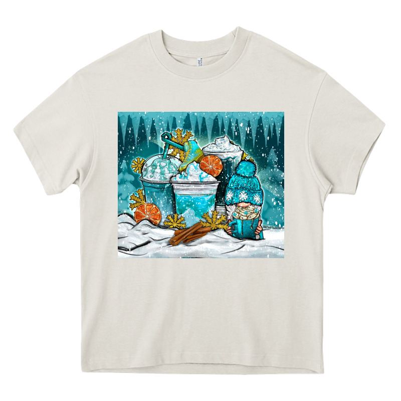Winter Coffee Cups With Gnome Heavy Core Tee by NancyCooperArtShop | Teevron