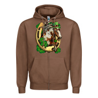 Chestnut Horse with horseshoe st patricks day Zipper Hoodie - FaDigitalArtStudio