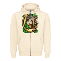 Sandshell Horse with horseshoe st patricks day Zipper Hoodie - FaDigitalArtStudio