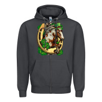 Horse With Horseshoe St Patricks Day Zipper Hoodie | Teevron