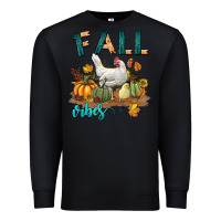 Black Fall Vibes Chicken Premium Sweatshirt - LillyAllenDesigns
