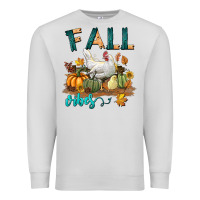 Dove Grey Fall Vibes Chicken Premium Sweatshirt - LillyAllenDesigns