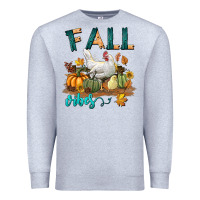 Heather Grey Fall Vibes Chicken Premium Sweatshirt - LillyAllenDesigns