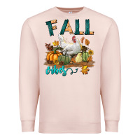 Pale Pink Fall Vibes Chicken Premium Sweatshirt - LillyAllenDesigns