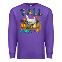 Purple Fall Vibes Chicken Premium Sweatshirt - LillyAllenDesigns