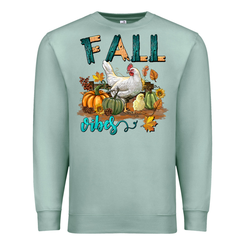 Fall Vibes Chicken Premium Sweatshirt by LillyAllenDesigns | Teevron