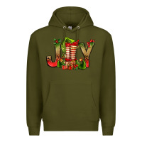 Army Green joy christmas with elf bbs Premium Hoodie - BundleAndBundleShop