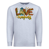 Heather Grey Love Camping Premium Sweatshirt - CowhideDigitalArt