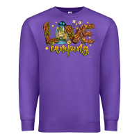 Purple Love Camping Premium Sweatshirt - CowhideDigitalArt
